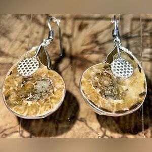 Earthy Ammonite Earrings 1 1/2”